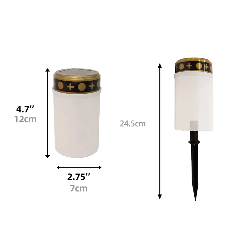 1pcs Cemetery Ritual Electronic LED Candle Lamp Flameless Solar Energy Decorative Tea Light Solar Powered Candle Light