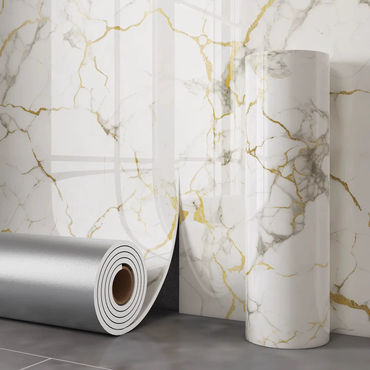 1 rol marmer dik schuim imitatie keramische tegels zelfklevend behang slaapkamer behang badkamer waterdichte muursticker