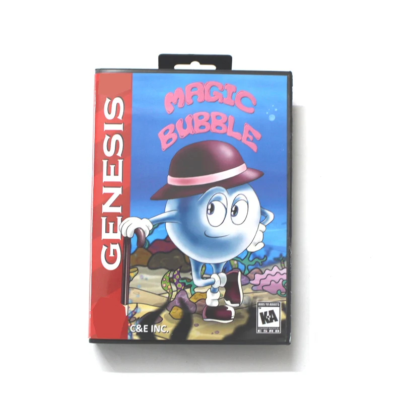 Cartão de jogo Magic Bubble MD Capa dos EUA de 16 bits para Sega Megadrive Genesis com caixa de varejo