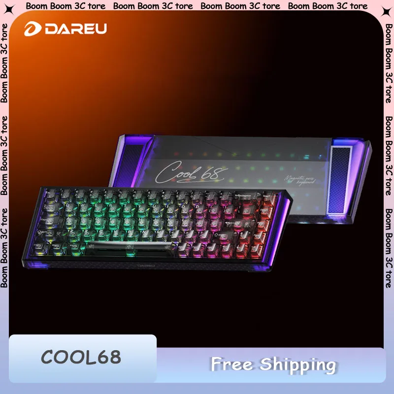 

DAREU COOL68 Magnetic Switch Keyboard Wired RGB 8Khz RT0.01mm Low Latency Custom Gaming Keyboard with Light Box PC Accessories