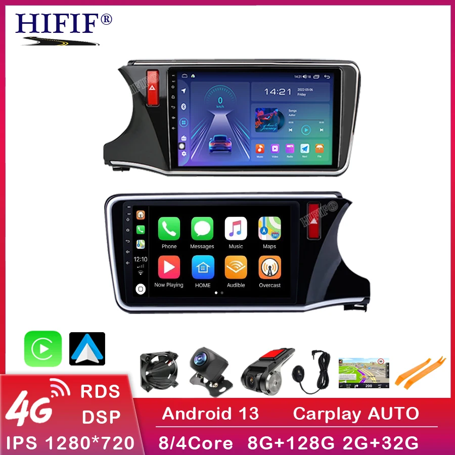 

Android 13 Multimedia Head Unit For Honda City Grace 2014-2017 LHD Car Stereo Radio Video GPS Carplay 4G WIFI RDS/DSP AutoRadio