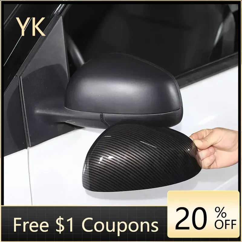 

For Mercedes Benz Smart 451 453 Fortwo Forfour 2009-2021 ABS Carbon fiber Car Rearview Mirror Cover Trim Sticker Car Accessories