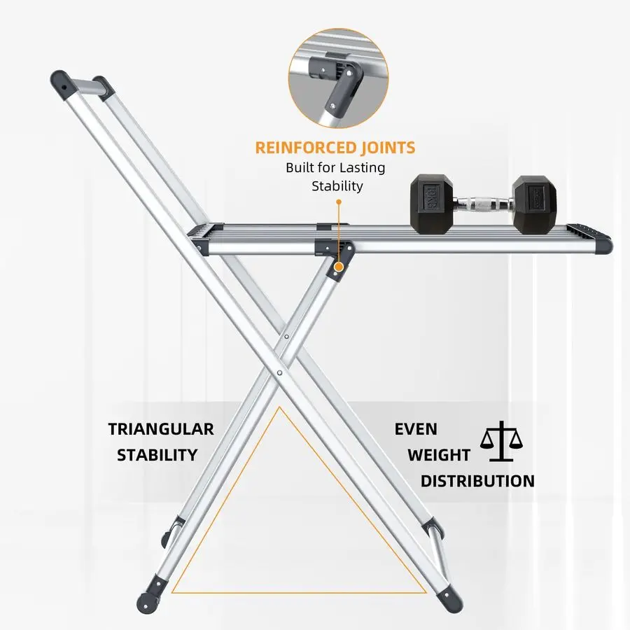 Drying Rack, Foldable Laundry Rack for Indoor Outdoor, 10pcs Sock Clips, Collapsible SpaceSaving Drying Rack for Clothes Towels