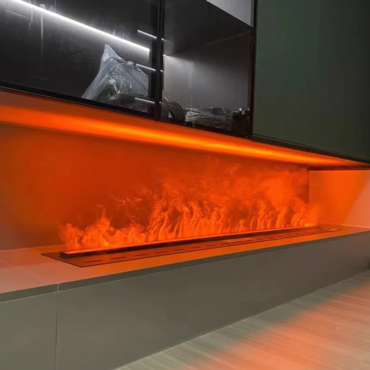 Intelligent 30 Inches 3D Water Steam Fireplace 700mm Monochromatic Flame Insert Fogging Fireplace With Voice Control