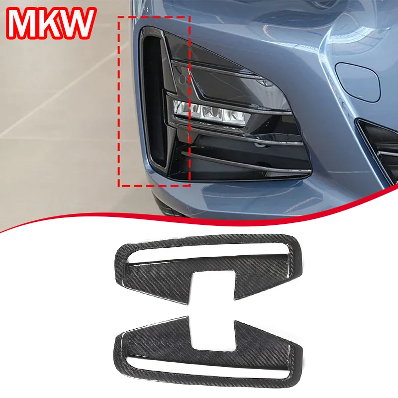 For BMW 4 Series G22 G23 2021-2024 Real Carbon Fiber Car Front Fog Light Frame Cover Trim Stickers Exterior Accessories 2 Pcs