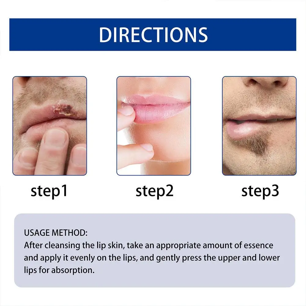 Cairan Esens bibir untuk pria, anti-kering menghilangkan kulit mati memudarkan garis halus melembabkan menutrisi perawatan kecantikan bibir