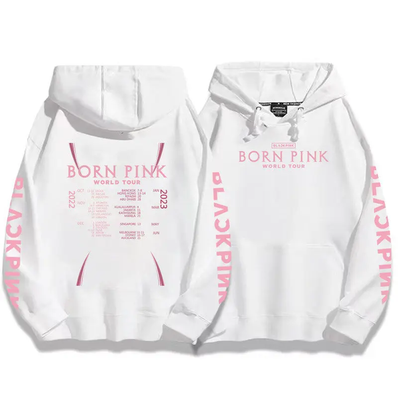 2023 BORN PINK Album KPop Clothes Korean Casual Pullover Hoodie Y2k Top Spring New Sweatshirt Hoodie Streetwear Women Ropa Mujer