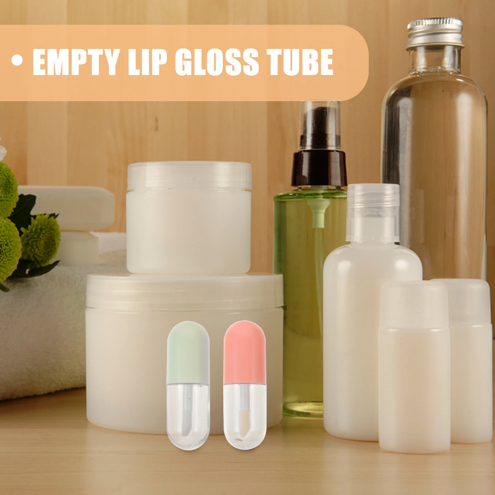 

20pcs Gloss Tubes Empty Refillable Balm Containers For Women 5Ml Mini Non-Leak Travel Size Clear Bottles Bulk Lip Oil