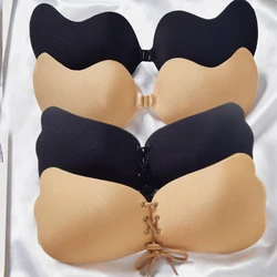 Reggiseno Push-Up senza spalline invisibile senza spalline reggiseno Push-Up senza spalline Lingerie Sexy senza schienale intimo Bralette in Silicone senza cuciture