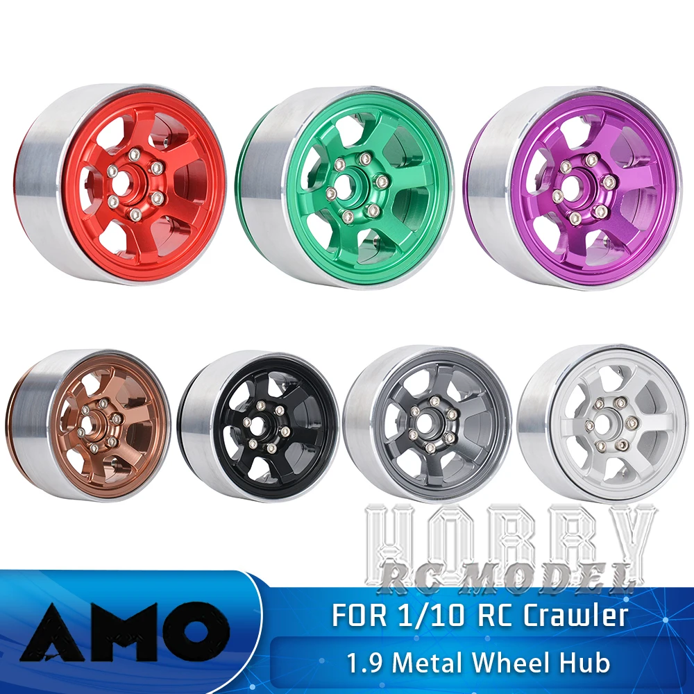 1.9 Inch 4PCS Metal Wheel Hub Tires for 1/10 RC Model Car Crawler Retrofit Accessories AXIAL SCX10 JT4 XT4 AT4