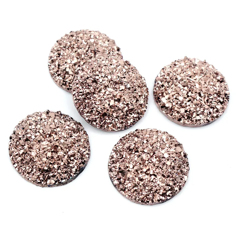 10pcs 20mm 25mm Mix Colors Natural Ore Style Flat Back Resin Cabochons Dome DIY Jewelry Making Supplies Fidings