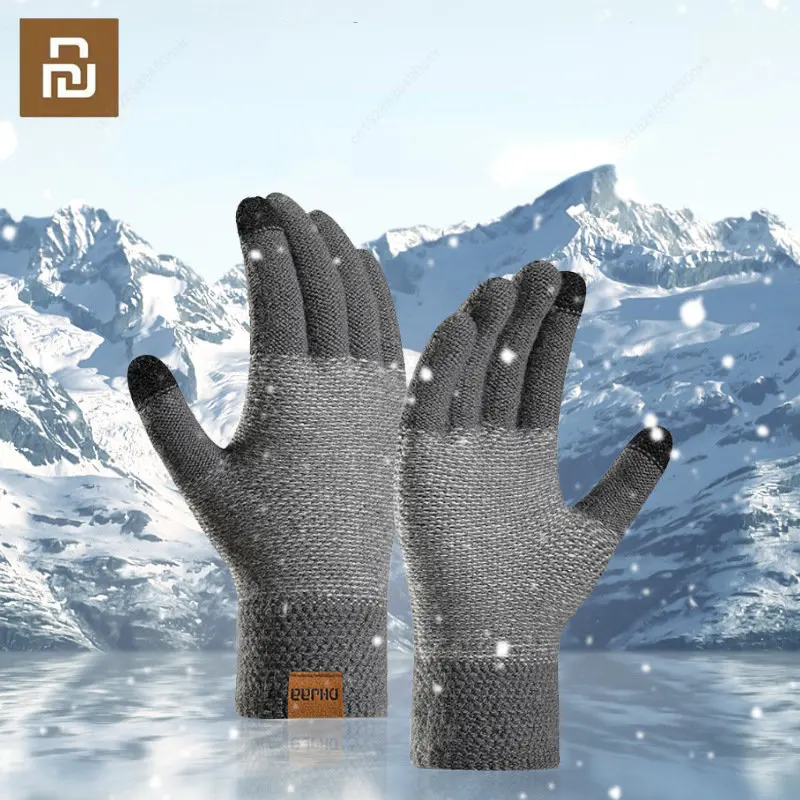 ใหม่2022ชายฤดูหนาวถักถุงมือหน้าจอของผู้ชายที่มีคุณภาพสูง Mitten Thicken อบอุ่นแคชเมียร์สีทึบนักธุรกิจผู้ชายถุงมือฤดูใบไม้ร่วง