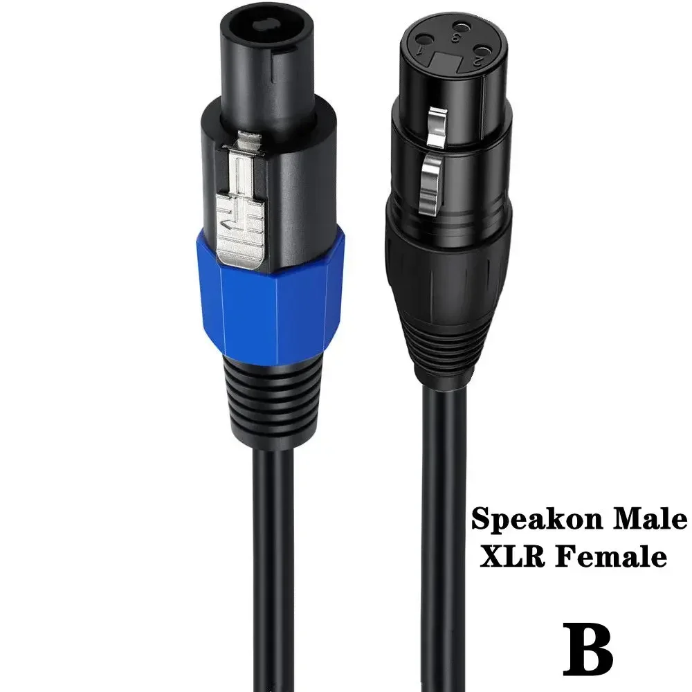 Speakon to XLR Cable Audio Jack Speak SOUND Male to XLR Female Male Extension Cable - Pro DJ PA Gig Stage Microphone Mic 3 Pin C