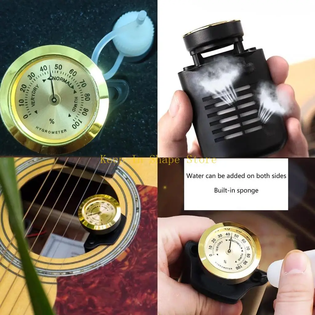 U1JC Guitar Humidifier Hygrometer Premium Humidity Care System Temperature Monitor