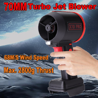 70mm Turbo jet fan for Delwat/Makita/Milwaukee 18-24V Batteries Max. 2800g thrust Car Washing Air gun Powerful Snow Dust Blower