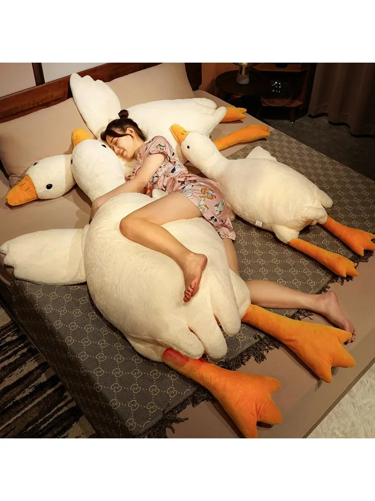 50/90/130CM Funny Goose Plush Toy, Soft Duck Pillow, Cute Stuffed Animal for Sleeping, Kids Gift, Girlfriend Birthday Present