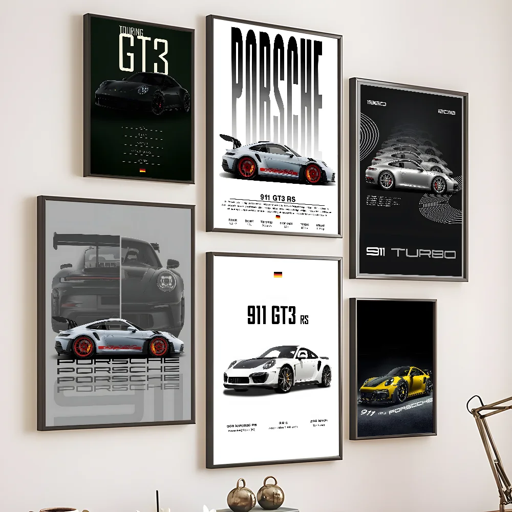 Fashion German Luxury Sports Car Porsche 911 GT3 GT2 Poster Home Living Room Wall Room Bed Bedroom Home Decoration