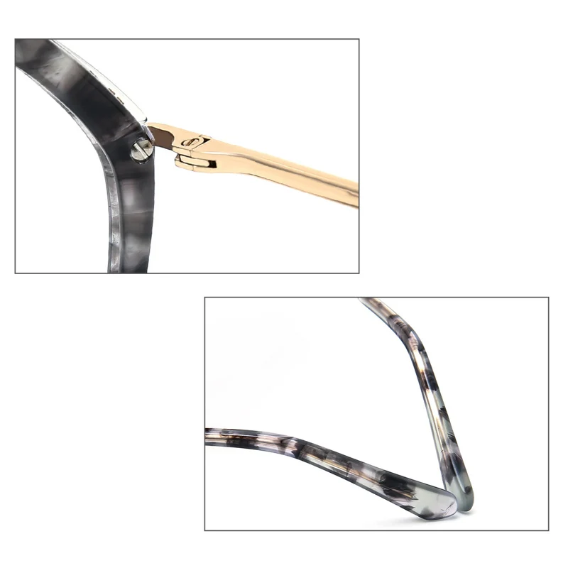 Ceofy 2024 Women Acetate Metal Glasses Frame Polygon Fashion Vintage Myopia Optical Prescription Eyeglasses Frame High Quality