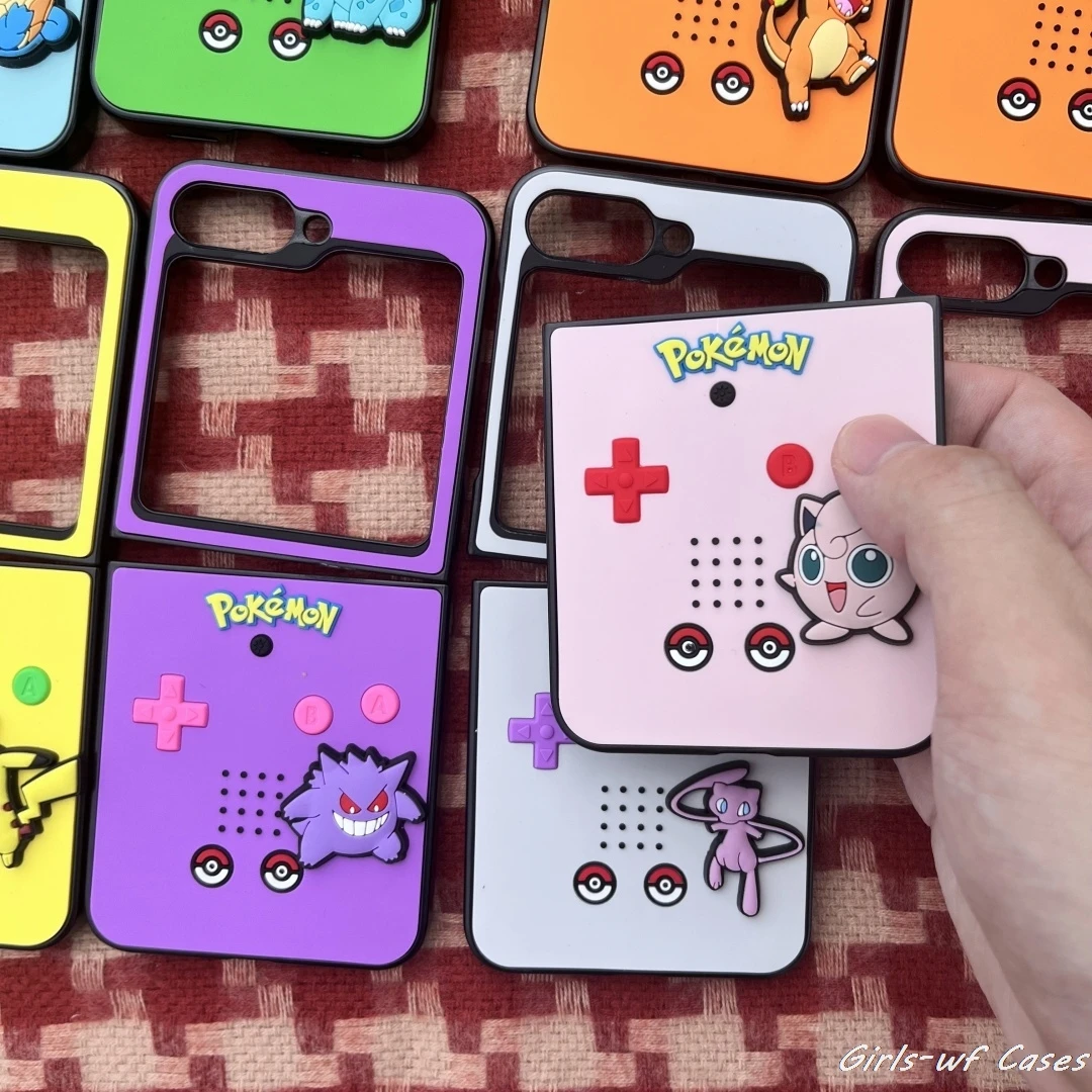 Etui na telefon 3D Pokemony Mew Clefairy Pikachu do Samsung Galaxy Z Flip zflip4 zflip5 Z Fold 3 4 5 6 7 zfold7 model zabawki Cover — zdjęcie produktu 5