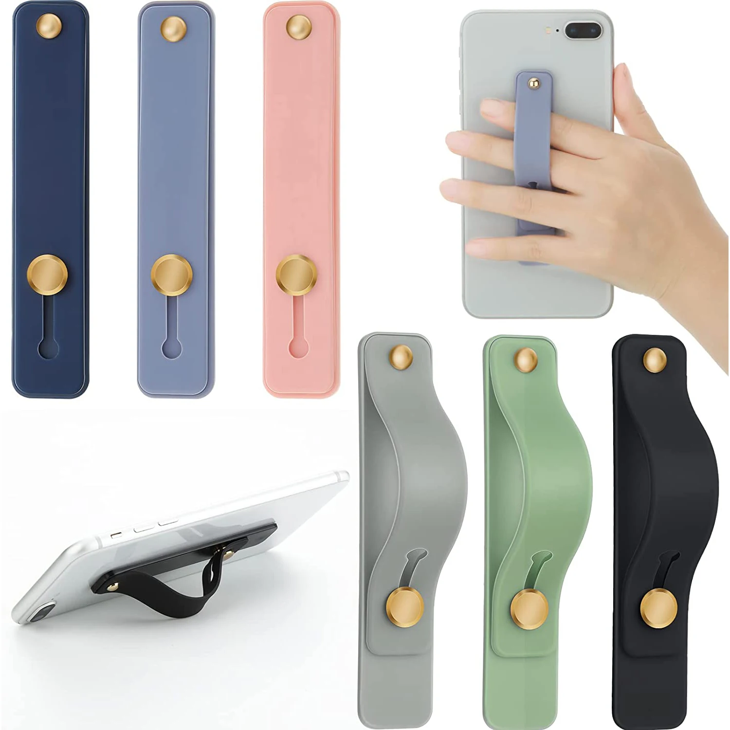 

Phone Strap Grip Holder Finger Cell Phone Grip Telescopic Phone Finger Strap Stand Universal Finger Kickstand for Most phones