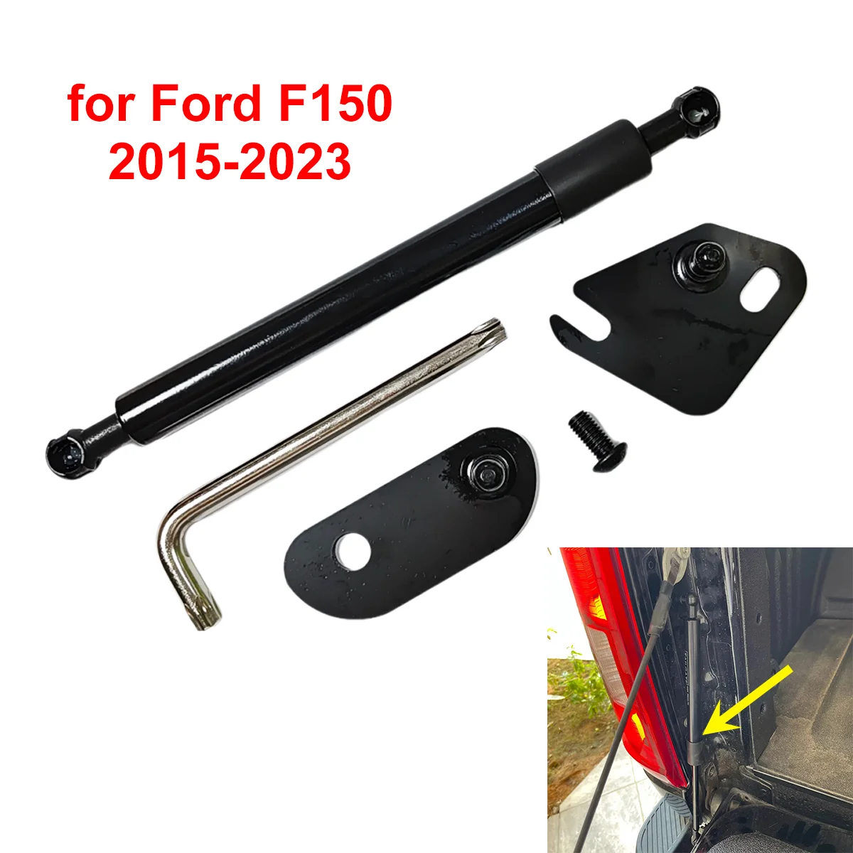 Car Rear Tailgate Assist Damper Strut Hydraulic Rod Slow Down Easy Up for Ford F150 2015-2023 F250 F350 Super Duty 2017-2023