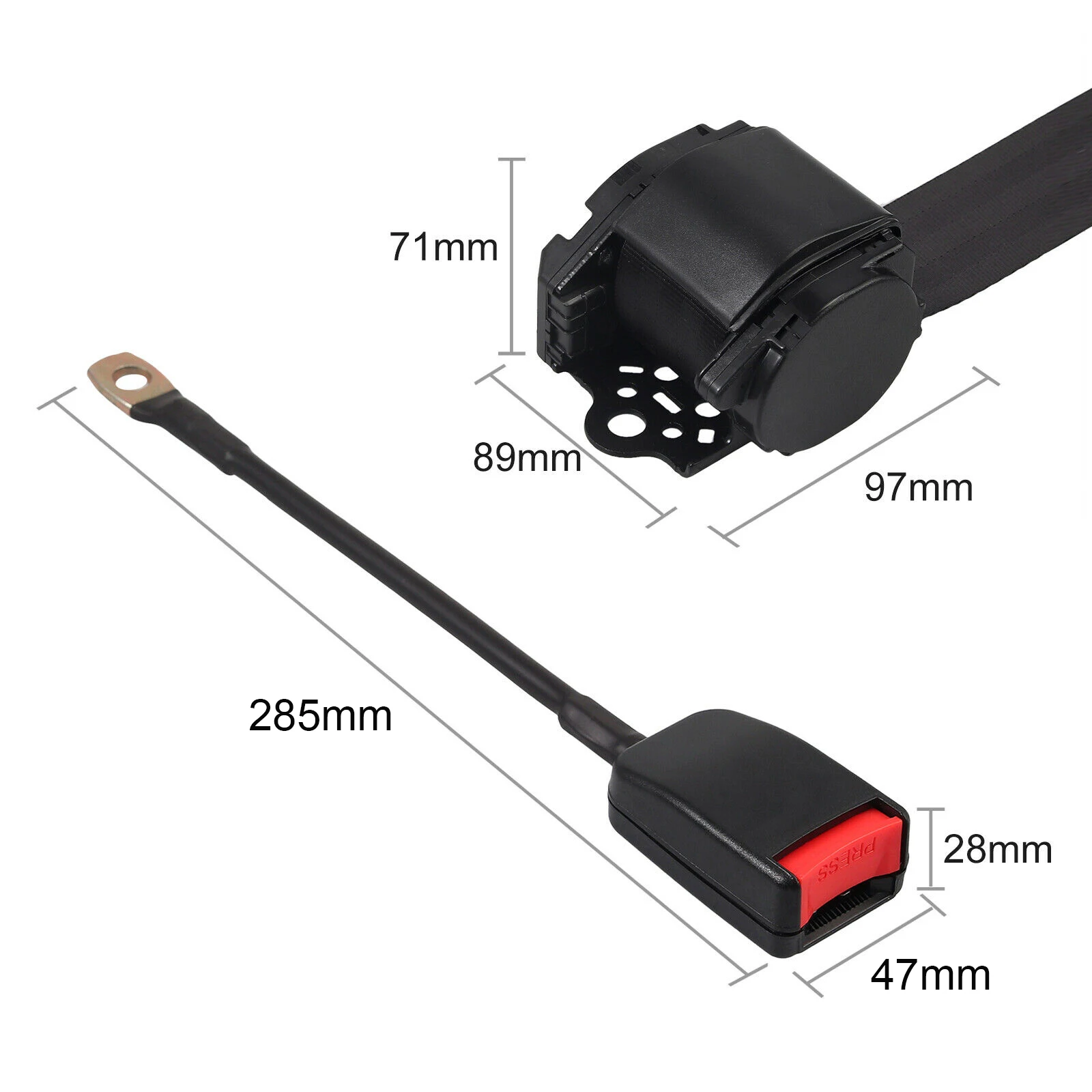 1/2Pcs Universal 3 Punkt 300mm Automatikgurt Sicherheitsgurt Beckengurt Gurtlasche Automotive Interior Seat Belt Replacement Kit