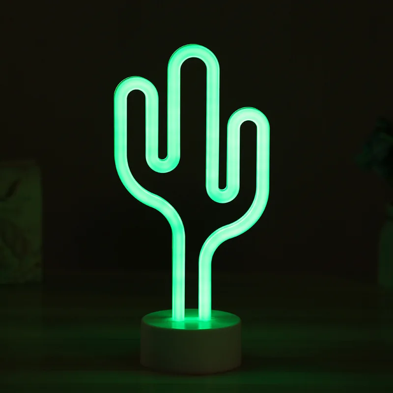 Tropical cactus neon lights, USB/battery powered, living room, summer party, birthday gift, countertop atmosphere light