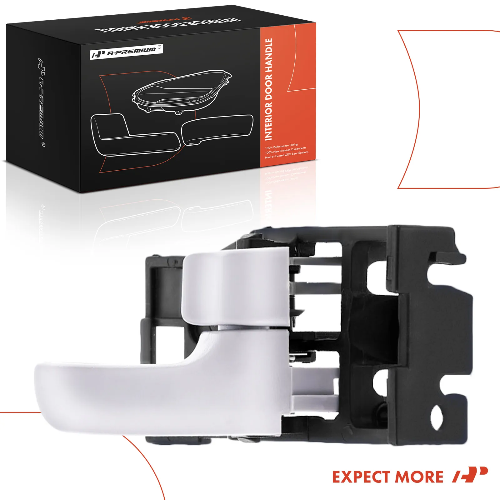 A-Premium Front Passenger Side Smooth Gray Interior Door Handle for Toyota Tundra 2000-2006