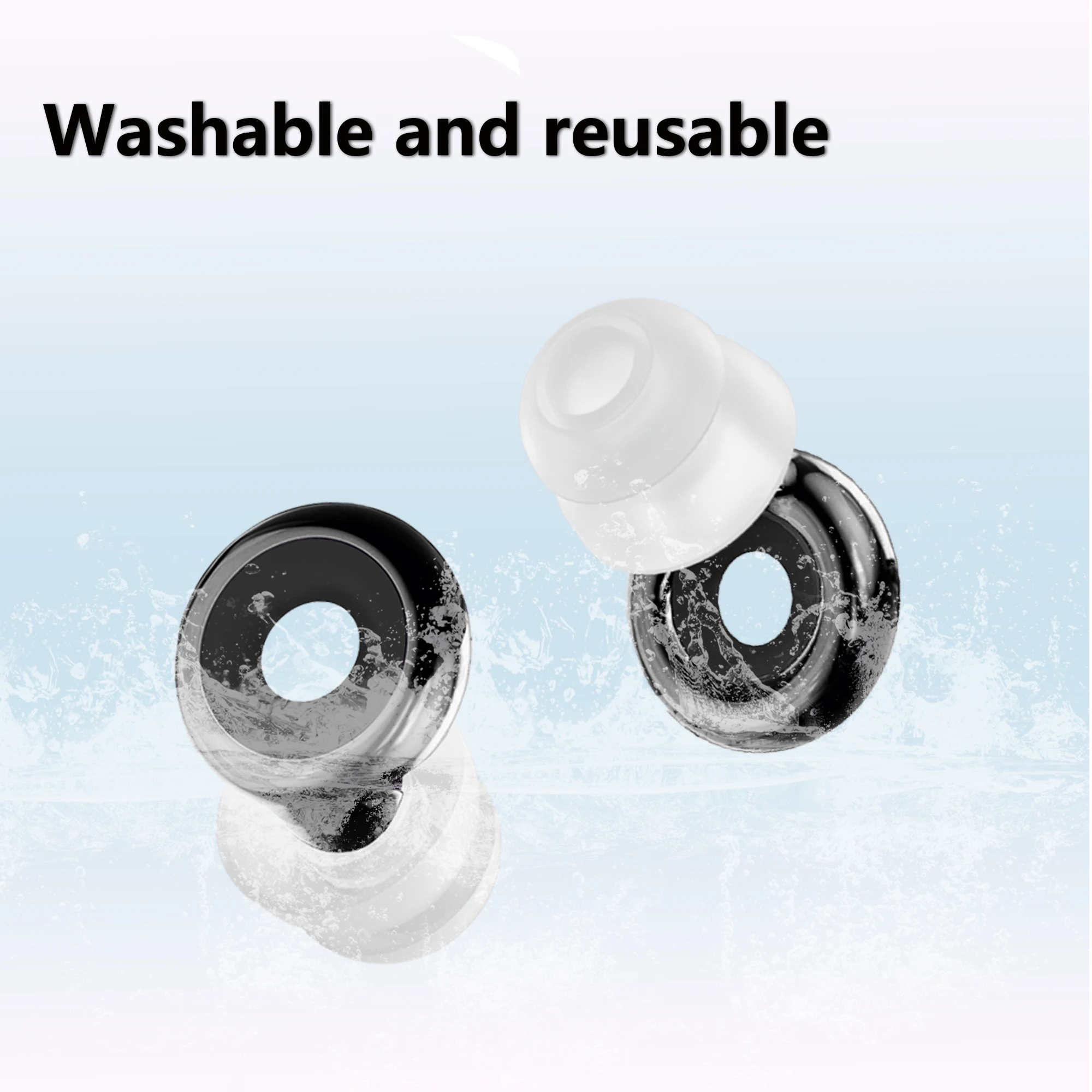 Compact Carry-Able Double-Layer Silicone Earplugs Soft Noise Reduction Ear Protection for Swimming Sleep Festival Daily Use