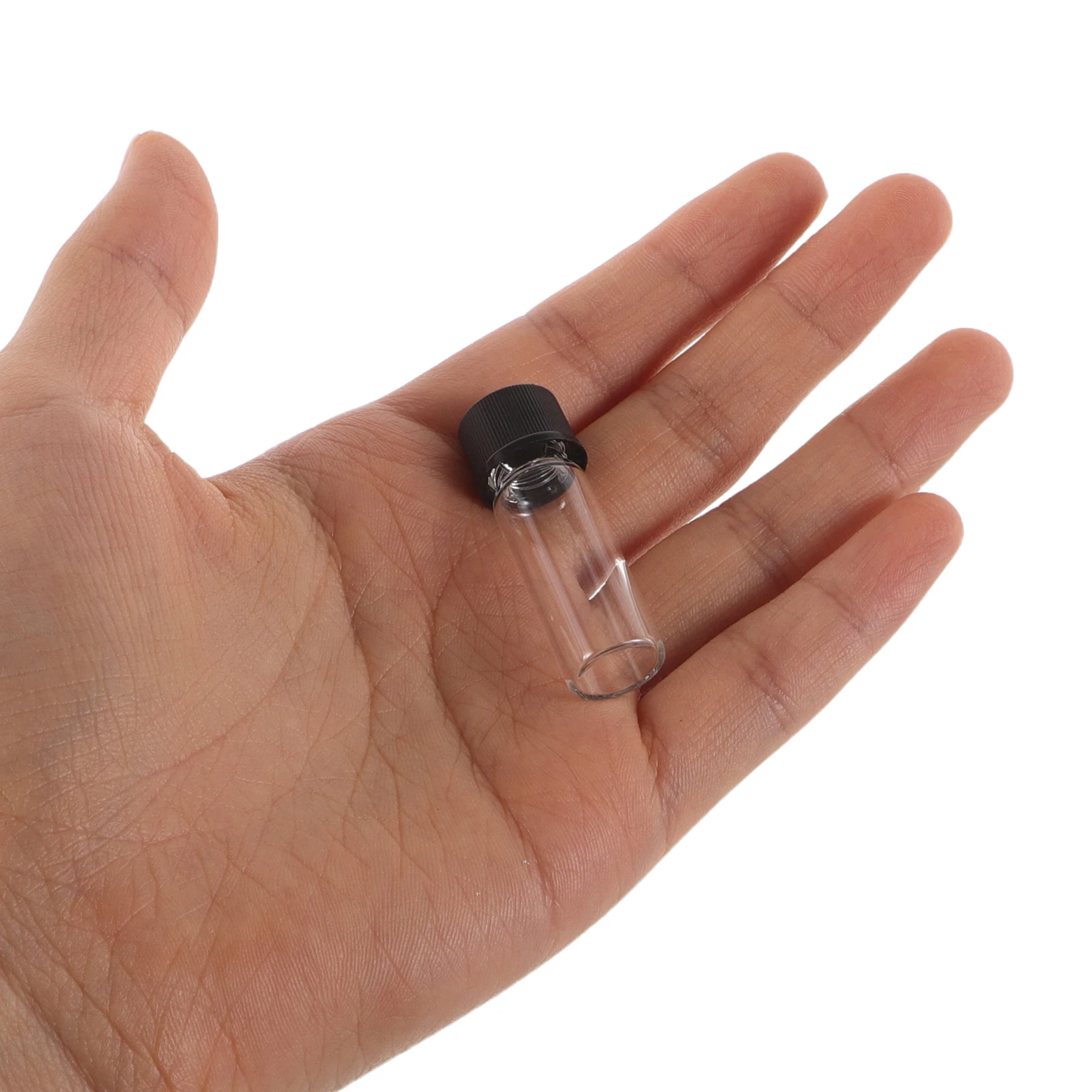 

100Pcs Transparent Glass Vials 2Ml Mini Sample Jars with Tight Seal Caps Portable Small Glass Bottles for Liquids Cosmetics Lab