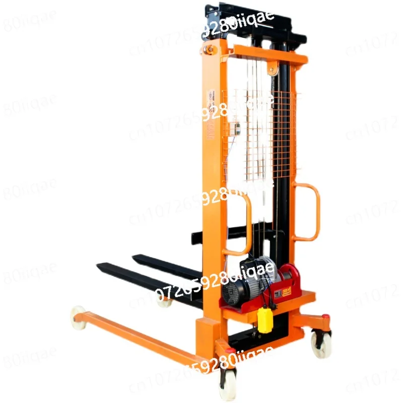 Manual hydraulic forklift stacker 1 ton 2 tons semi-electric lift truck hand push cattle small forklift