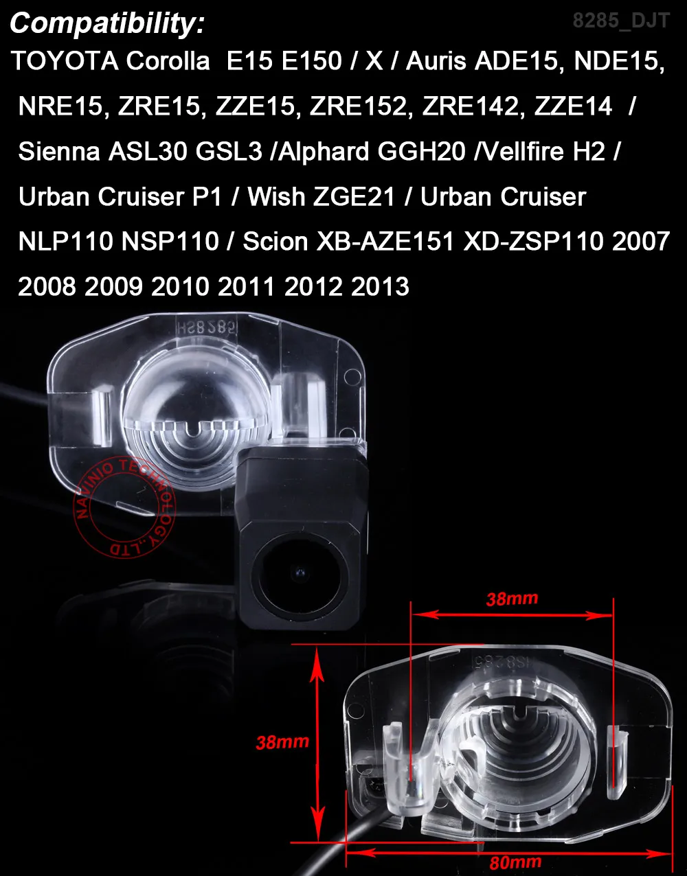 HD Car rear view camera for TOYOTA Alphard GGH20 Nellfire H2 /Urban Cruiser Wish ZGE21 / Corolla E15 E150 Scion
