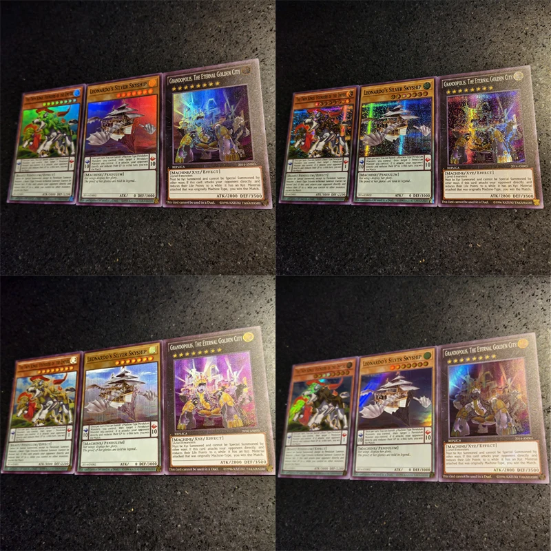 

DIY 3 шт. Yu-Gi-Oh флэш-карта 2014WCS выигрышная карта Леонардо Серебряный Скашиб Градуполис Вечный Золотой город Коллекционная карта