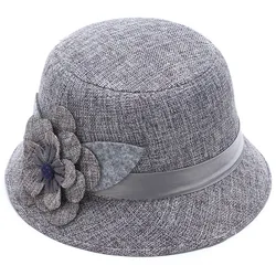 Panamanian women's spring and summer linen sun hat, sun hat, fisherman's bucket hat, fashionable flower beach hat Cap H238