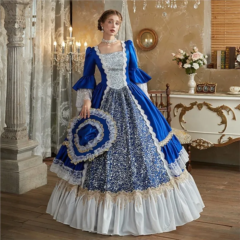 A royal blue dress for performance travel photo shoot drama and fashion show