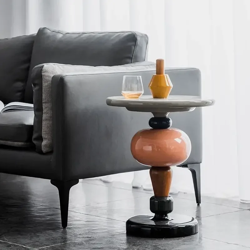 Candied Haws Online Celebrity Creative Edge A Few Small Color Round Table Nordic Small Coffee Table Personalized Bedside Table.