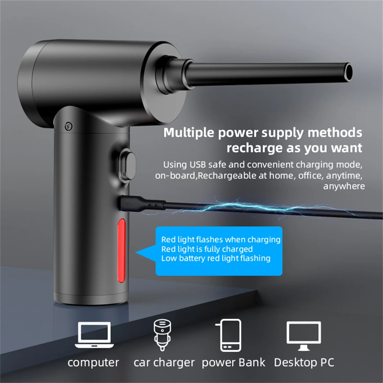 Compressed Air Can Duster For Computers Cordless Compressed Air Can Laptop Cleaner Dust Blower Electronic Cordless Air Blower