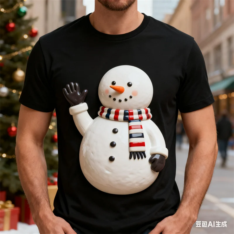 

Christmas T-Shirts For Men 3D Santa Claus Printing Street Designer Short Sleeve Loose Oversized Fashion X'mas New Men Clothing