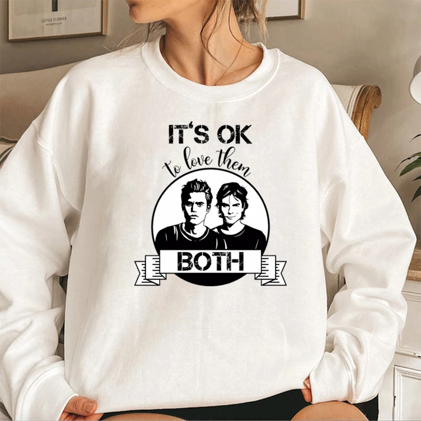 Salvatore Brothers Est 1864 Sweatshirt Vampire Diares Mystic Falls Hoodie Unisex Casual Sweater Damon and Stefan TVD Sweatshirts