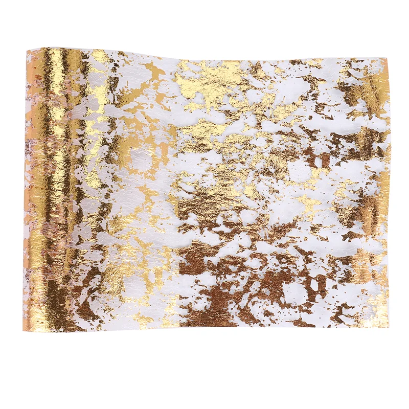 Table Runner, Sparkling Polyester Tulle Ribbon Roll With Gold Foil,Birthday Party Wedding Christmas Decor