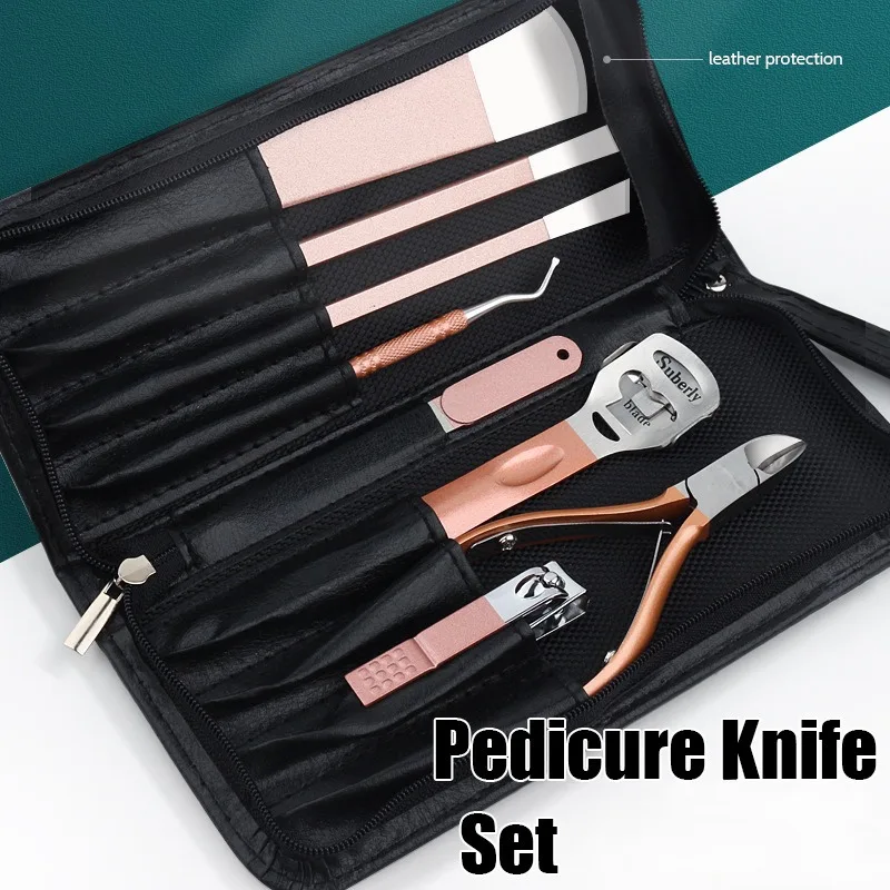 Profession elle Pediküre für die Füße Werkzeuge Edelstahl Fuß wäscher tote Haut Entferner Korrektur Clippers 9 Stück Fußpflege-Kit