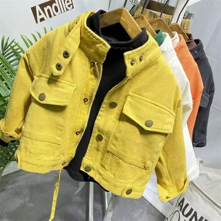 Spring Autumn Denim Jacket For Boy Girl New Korean Version Fashion Coat Casual Children\'s Clothing 2 3 4 5 6 Year