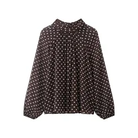 Women's Dots Printed Blouse Shirt Spring Autumn Fashion Long Sleeve Bow Lace-Up Blouse Shirt Lady Elegant High Street Blouses - Image 4