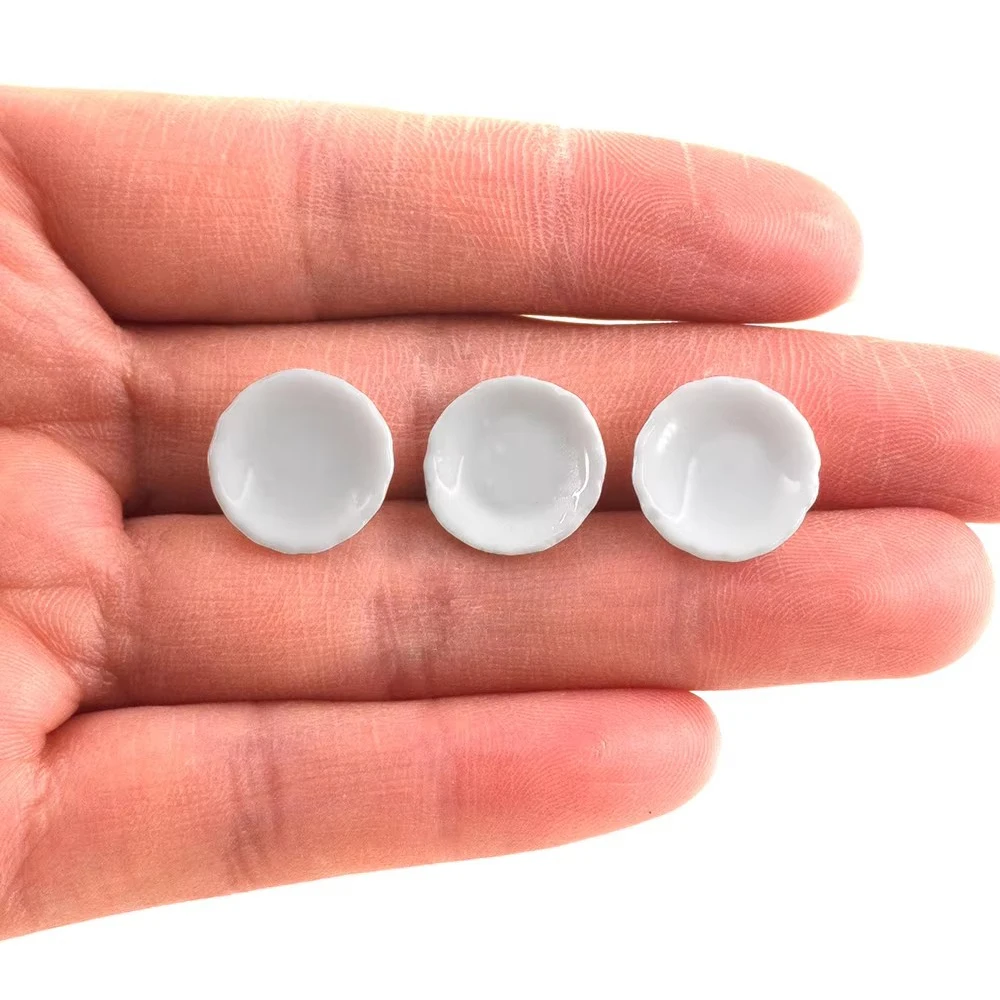 3 قطعة 1/12 دمية مصغرة طبق طعام من السيراميك طبق فواكه صغير لعبة مجسمة لدمية اكسسوارات المنزل الديكور ob11