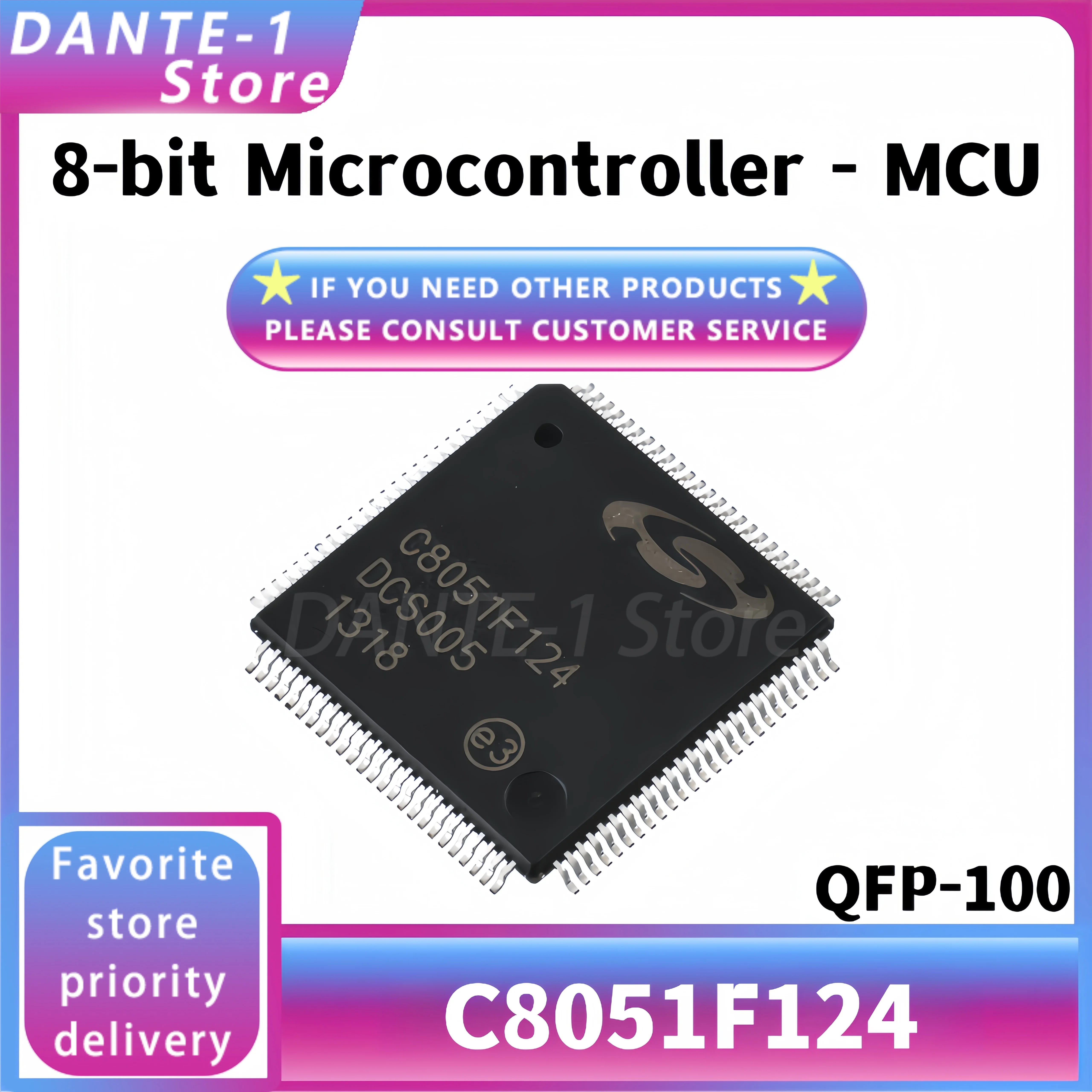 C8051F124-GQ-microcontrolador de 8 bits, MCU original, C8051F124, TQFP100, en stock