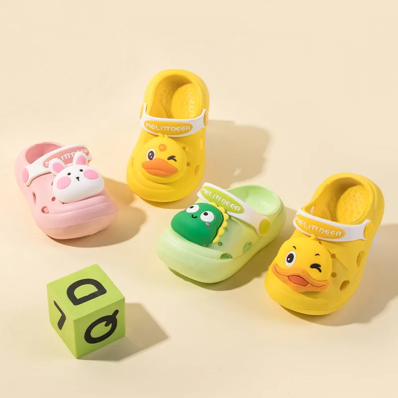 

Children's Funny Animal Slippers Sandals Summer Soft Bottomed Cartoon Slippers Odorless Boys And Girls, Baby Hole Shoes, Sandals