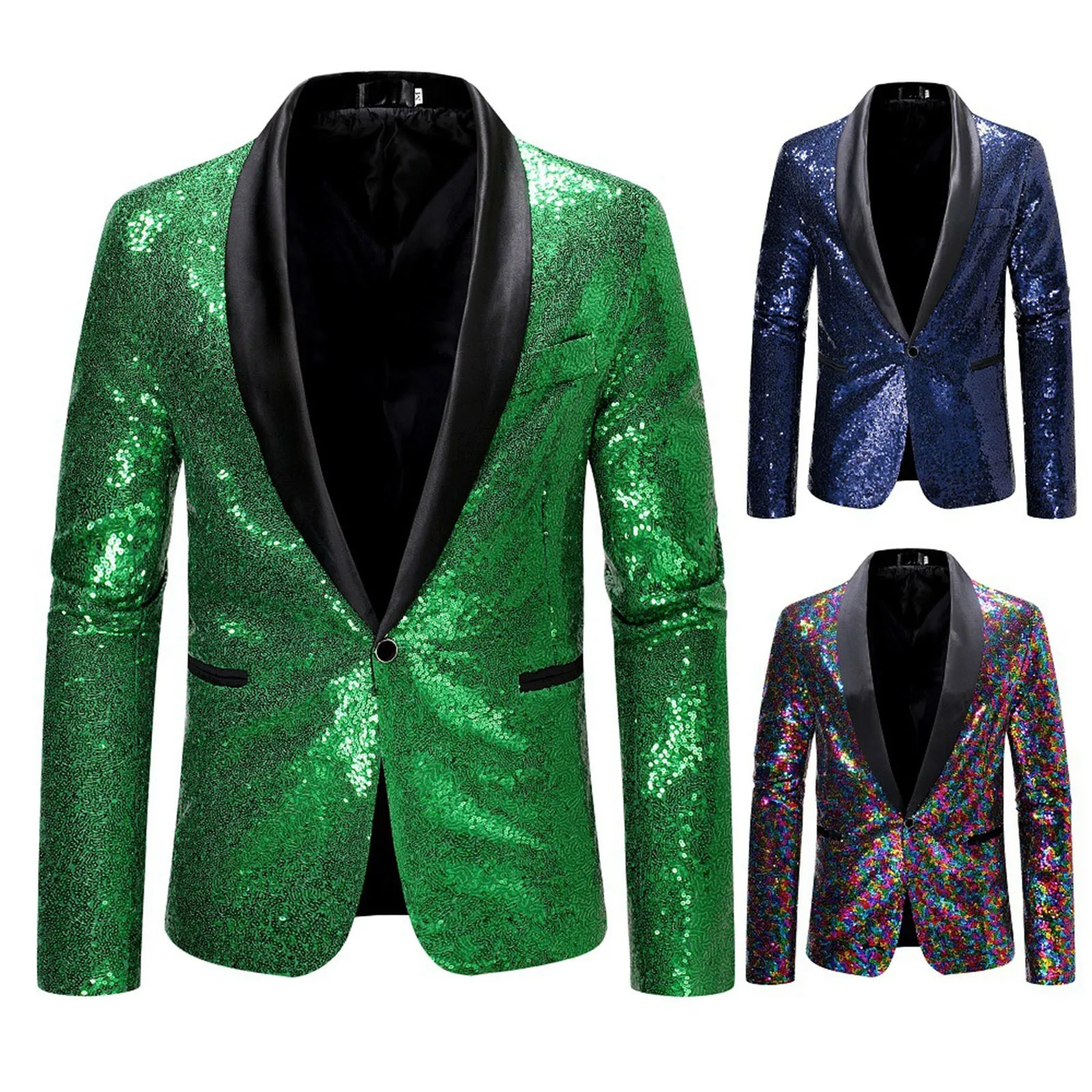 

Fashion Men Luxurious Sequin Blazers Jacket 2024 Men's New Sexy Trendy Bar KTV Stage Suits Male Glitter Embellished Blazer Coats