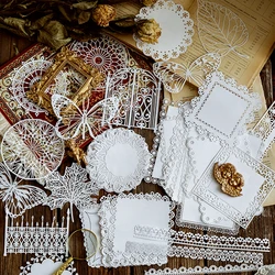 10 pcs Cutout Lace Creative DIY Decorative Scrapbooking Collage Aesthetics Collage material Junk Journal Background Stationery ﻿