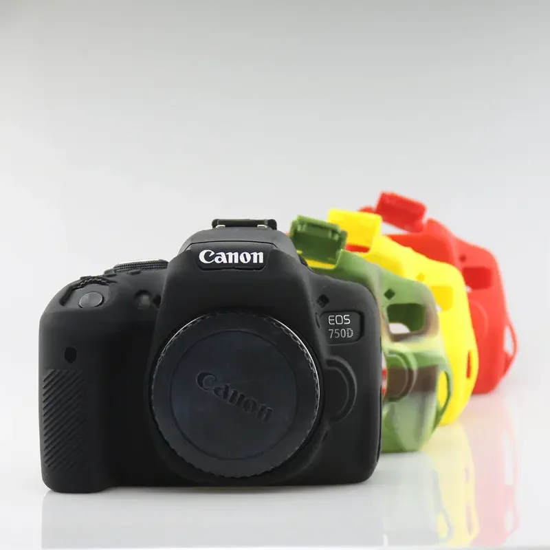 For Canon EOS 750D Silicone Armor Skin Case Body Cover Protector DSLR Camera Bag Rebel T6i