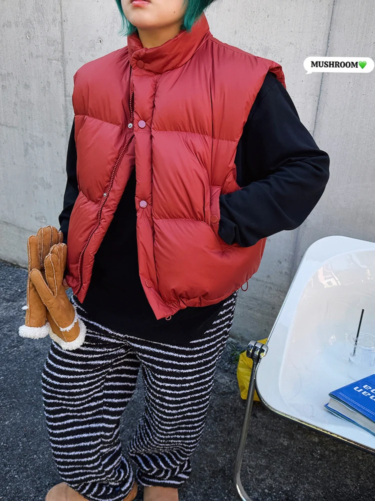 

Musoom Head Miss Winter New Sle 2025 Casual Faion Pure Color Matte Women's down Vest Warmth Comfortable Straight Cut